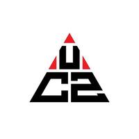 design del logo della lettera del triangolo dell'ucz con forma triangolare. monogramma di design del logo del triangolo ucz. modello di logo vettoriale triangolo ucz con colore rosso. logo triangolare ucz logo semplice, elegante e lussuoso.