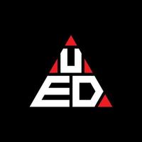 design del logo della lettera triangolare ued con forma triangolare. monogramma di design del logo triangolo ued. modello di logo vettoriale triangolo ued con colore rosso. logo triangolare ued logo semplice, elegante e lussuoso.