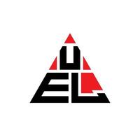 design del logo della lettera del triangolo uel con forma triangolare. monogramma di design del logo del triangolo uel. modello di logo vettoriale triangolo uel con colore rosso. logo triangolare uel logo semplice, elegante e lussuoso.