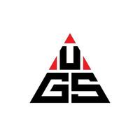 design del logo della lettera del triangolo ugs con forma triangolare. monogramma del design del logo del triangolo ugs. modello di logo vettoriale triangolo ugs con colore rosso. logo triangolare ugs logo semplice, elegante e lussuoso.