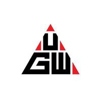 design del logo della lettera del triangolo ugw con forma triangolare. ugw triangolo logo design monogramma. modello di logo vettoriale triangolo ugw con colore rosso. ugw logo triangolare logo semplice, elegante e lussuoso.