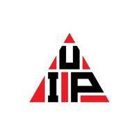design del logo della lettera del triangolo uip con forma triangolare. monogramma del design del logo del triangolo uip. modello di logo vettoriale triangolo uip con colore rosso. logo triangolare uip logo semplice, elegante e lussuoso.