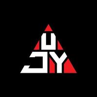 design del logo della lettera del triangolo ujy con forma triangolare. ujy triangolo logo design monogramma. modello di logo vettoriale triangolo ujy con colore rosso. logo triangolare ujy logo semplice, elegante e lussuoso.