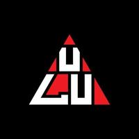 design del logo della lettera del triangolo ulu con forma triangolare. ulu triangolo logo design monogramma. modello di logo vettoriale triangolo ulu con colore rosso. logo triangolare ulu logo semplice, elegante e lussuoso.