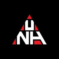 design del logo della lettera triangolare unh con forma triangolare. monogramma unh triangolo logo design. modello di logo vettoriale triangolo unh con colore rosso. unh logo triangolare logo semplice, elegante e lussuoso.