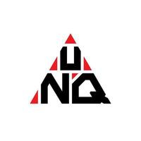 design del logo della lettera triangolare unq con forma triangolare. monogramma unq triangolo logo design. modello di logo vettoriale triangolo unq con colore rosso. unq logo triangolare logo semplice, elegante e lussuoso.