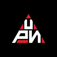 design del logo della lettera triangolare upn con forma triangolare. monogramma di design del logo del triangolo upn. modello di logo vettoriale triangolo upn con colore rosso. logo triangolare upn logo semplice, elegante e lussuoso.