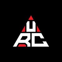 design del logo della lettera del triangolo urc con forma triangolare. monogramma di design del logo del triangolo urc. modello di logo vettoriale triangolo urc con colore rosso. logo triangolare urc logo semplice, elegante e lussuoso.