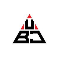 design del logo della lettera del triangolo ubj con forma triangolare. monogramma design logo triangolo ubj. modello di logo vettoriale triangolo ubj con colore rosso. logo triangolare ubj logo semplice, elegante e lussuoso.