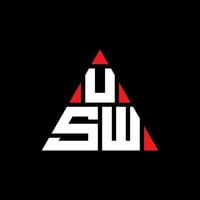 logo della lettera triangolare usw con forma triangolare. monogramma di design logo triangolo usw. modello di logo vettoriale triangolo usw con colore rosso. logo triangolare usw logo semplice, elegante e lussuoso.