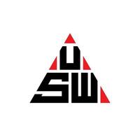 logo della lettera triangolare usw con forma triangolare. monogramma di design logo triangolo usw. modello di logo vettoriale triangolo usw con colore rosso. logo triangolare usw logo semplice, elegante e lussuoso.