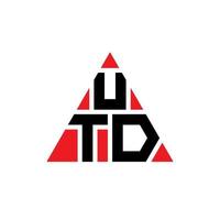 design del logo della lettera del triangolo utd con forma triangolare. monogramma di design del logo del triangolo utd. modello di logo vettoriale triangolo utd con colore rosso. logo triangolare utd logo semplice, elegante e lussuoso.