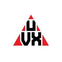 design del logo della lettera triangolare uvx con forma triangolare. monogramma di design con logo triangolo uvx. modello di logo vettoriale triangolo uvx con colore rosso. logo triangolare uvx logo semplice, elegante e lussuoso.