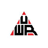 design del logo della lettera del triangolo uwr con forma triangolare. uwr triangolo logo design monogramma. modello di logo vettoriale triangolo uwr con colore rosso. uwr logo triangolare logo semplice, elegante e lussuoso.