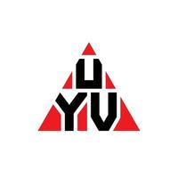 design del logo della lettera triangolare uyv con forma triangolare. uyv triangolo logo design monogramma. modello di logo vettoriale triangolo uyv con colore rosso. uyv logo triangolare logo semplice, elegante e lussuoso.