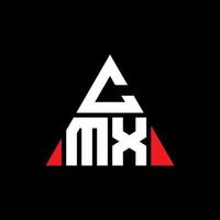 design del logo della lettera triangolare cmx con forma triangolare. monogramma di design con logo triangolo cmx. modello di logo vettoriale triangolo cmx con colore rosso. logo triangolare cmx logo semplice, elegante e lussuoso.