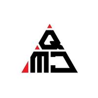design del logo della lettera triangolare qmj con forma triangolare. qmj triangolo logo design monogramma. modello di logo vettoriale triangolo qmj con colore rosso. logo triangolare qmj logo semplice, elegante e lussuoso.
