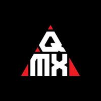 design del logo della lettera triangolare qmx con forma triangolare. qmx triangolo logo design monogramma. modello di logo vettoriale triangolo qmx con colore rosso. logo triangolare qmx logo semplice, elegante e lussuoso.