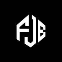 fje lettera logo design con forma poligonale. fje poligono e design del logo a forma di cubo. fje esagono logo modello vettoriale colori bianco e nero. monogramma fje, logo aziendale e immobiliare.