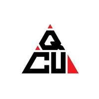 design del logo della lettera del triangolo qcu con forma triangolare. qcu triangolo logo design monogramma. modello di logo vettoriale triangolo qcu con colore rosso. logo triangolare qcu logo semplice, elegante e lussuoso.