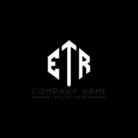 etr lettera logo design con forma poligonale. etr poligono e design del logo a forma di cubo. etr modello di logo vettoriale esagonale colori bianco e nero. etr monogramma, logo aziendale e immobiliare.