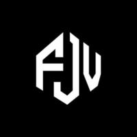 design del logo della lettera fjv con forma poligonale. fjv poligono e design del logo a forma di cubo. fjv esagono logo modello vettoriale colori bianco e nero. monogramma fjv, logo aziendale e immobiliare.