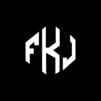 fkj lettera logo design con forma poligonale. fkj poligono e design del logo a forma di cubo. fkj modello di logo vettoriale esagonale colori bianco e nero. monogramma fkj, logo aziendale e immobiliare.