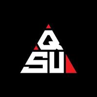 design del logo della lettera del triangolo qsu con forma triangolare. qsu triangolo logo design monogramma. modello di logo vettoriale triangolo qsu con colore rosso. qsu logo triangolare logo semplice, elegante e lussuoso.