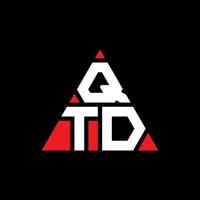 design del logo della lettera triangolare qtd con forma triangolare. qtd triangolo logo design monogramma. modello di logo vettoriale triangolo qtd con colore rosso. qtd logo triangolare logo semplice, elegante e lussuoso.