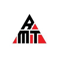 design del logo della lettera triangolare rmt con forma triangolare. monogramma di design con logo triangolo rmt. modello di logo vettoriale triangolo rmt con colore rosso. logo triangolare rmt logo semplice, elegante e lussuoso.