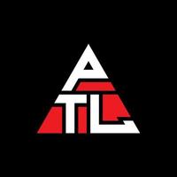 design del logo della lettera del triangolo ptl con forma triangolare. monogramma di design del logo del triangolo ptl. modello di logo vettoriale triangolo ptl con colore rosso. logo triangolare ptl logo semplice, elegante e lussuoso.
