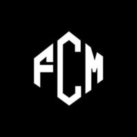 design del logo della lettera fcm con forma poligonale. fcm poligono e design del logo a forma di cubo. fcm modello di logo vettoriale esagonale colori bianco e nero. monogramma fcm, logo aziendale e immobiliare.