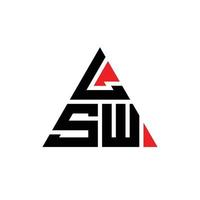 logo lettera triangolare lsw con forma triangolare. lsw triangolo logo design monogramma. modello di logo vettoriale triangolo lsw con colore rosso. lsw logo triangolare logo semplice, elegante e lussuoso.