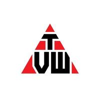 design del logo della lettera triangolare tvw con forma triangolare. monogramma di design del logo del triangolo tvw. modello di logo vettoriale triangolo tvw con colore rosso. logo triangolare tvw logo semplice, elegante e lussuoso.