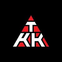 design del logo della lettera triangolare tk con forma triangolare. tk triangolo logo design monogramma. modello di logo vettoriale triangolo tkk con colore rosso. logo triangolare tkk logo semplice, elegante e lussuoso.