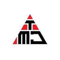 design del logo della lettera del triangolo tmj con forma triangolare. monogramma di design del logo del triangolo tmj. modello di logo vettoriale triangolo tmj con colore rosso. logo triangolare tmj logo semplice, elegante e lussuoso.