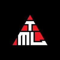 design del logo della lettera triangolare tml con forma triangolare. monogramma di design del logo del triangolo tml. modello di logo vettoriale triangolo tml con colore rosso. tml logo triangolare logo semplice, elegante e lussuoso.