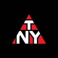 design del logo della lettera triangolare tny con forma triangolare. monogramma tny triangolo logo design. modello di logo vettoriale triangolo tny con colore rosso. logo triangolare tny logo semplice, elegante e lussuoso.