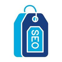 seo tag glifo icona a due colori vettore