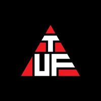 design del logo della lettera del triangolo di tuf con forma triangolare. monogramma di design del logo del triangolo di tuf. modello di logo vettoriale triangolo tuf con colore rosso. logo triangolare tuf logo semplice, elegante e lussuoso.