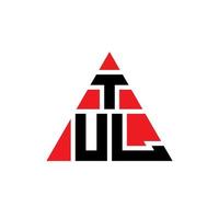 design del logo della lettera del triangolo tul con forma triangolare. tul triangolo logo design monogramma. modello di logo vettoriale triangolo tul con colore rosso. tul logo triangolare logo semplice, elegante e lussuoso.