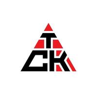 tck triangolo lettera logo design con forma triangolare. tck triangolo logo design monogramma. modello di logo vettoriale triangolo tck con colore rosso. tck logo triangolare logo semplice, elegante e lussuoso.