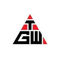 design del logo della lettera triangolare tgw con forma triangolare. tgw triangolo logo design monogramma. modello di logo vettoriale triangolo tgw con colore rosso. logo triangolare tgw logo semplice, elegante e lussuoso.