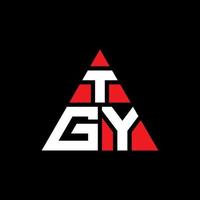 design del logo della lettera del triangolo tgy con forma triangolare. tgy triangolo logo design monogramma. modello di logo vettoriale triangolo tgy con colore rosso. logo triangolare tgy logo semplice, elegante e lussuoso.