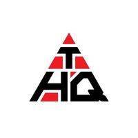 thq design del logo della lettera triangolare con forma triangolare. thq triangolo logo design monogramma. modello di logo vettoriale triangolo thq con colore rosso. thq logo triangolare logo semplice, elegante e lussuoso.
