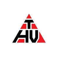 design del logo della lettera del triangolo thv con forma triangolare. monogramma di design del logo del triangolo thv. modello di logo vettoriale triangolo thv con colore rosso. thv logo triangolare logo semplice, elegante e lussuoso.