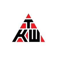 design del logo della lettera triangolare tkw con forma triangolare. monogramma di design del logo del triangolo tkw. modello di logo vettoriale triangolo tkw con colore rosso. logo triangolare tkw logo semplice, elegante e lussuoso.