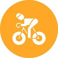 icona di sfondo del cerchio del glifo in bicicletta vettore