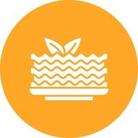 icona di sfondo del cerchio glifo lasagne vettore