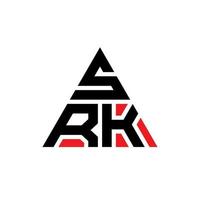 design del logo della lettera del triangolo srk con forma triangolare. monogramma di design del logo del triangolo srk. modello di logo vettoriale triangolo srk con colore rosso. logo triangolare srk logo semplice, elegante e lussuoso.